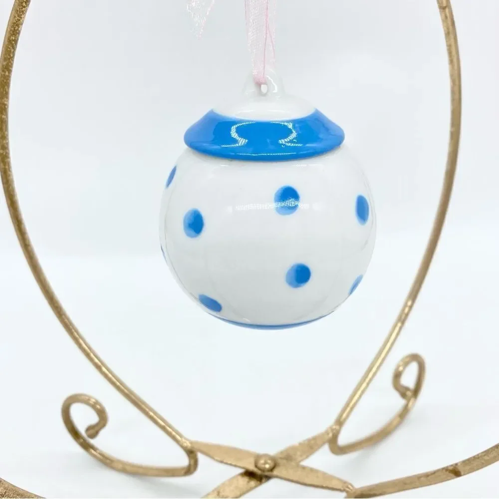 Vintage Beau Rivage Polka Dot Primary Colors Christmas Ornaments